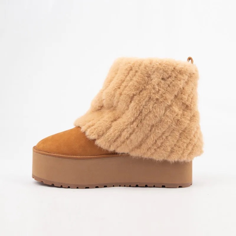 Platfrom Mini Faux Sherpa Boots - Picture 4 of 7